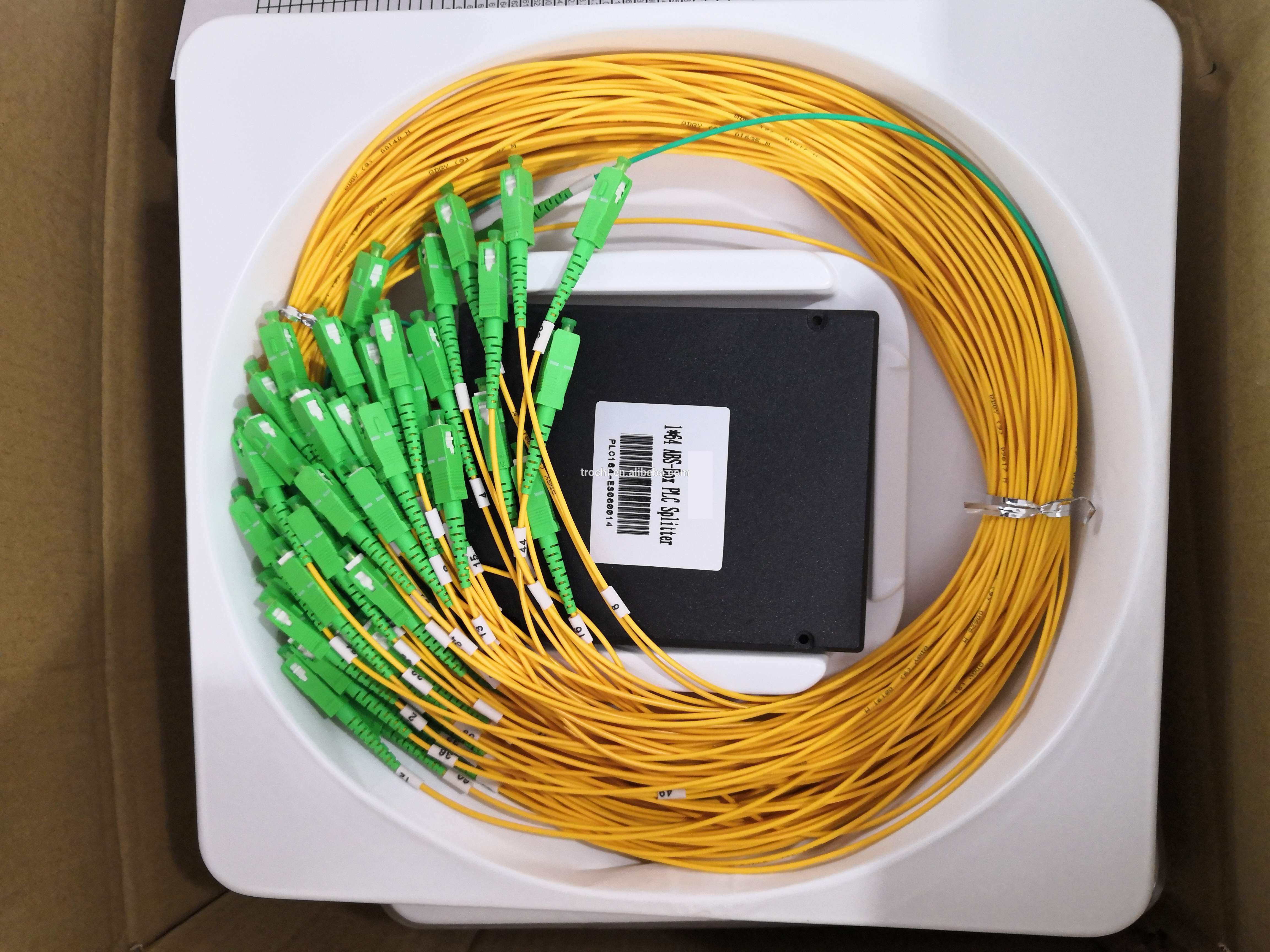 plug-in type optical fiber PLC splitter 1:2 1:4 1:8 1:16 1:32 1:64 with adaptor