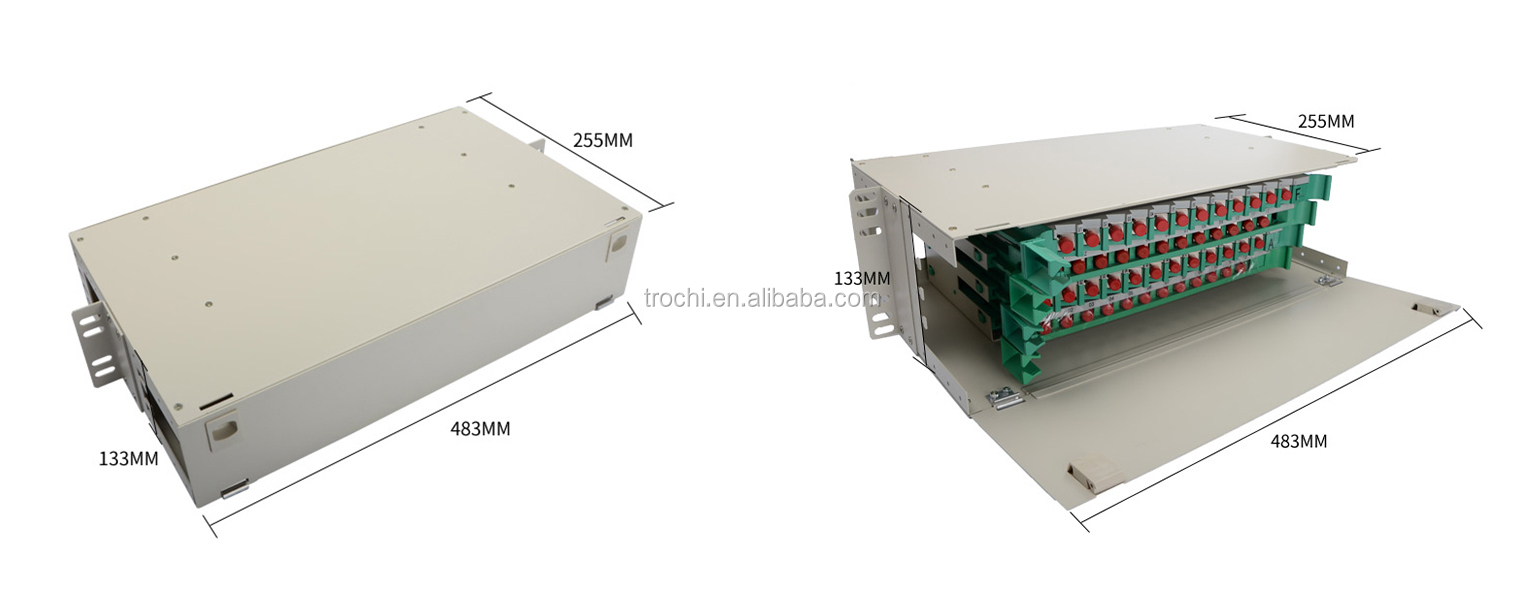 Hot sale 12/24/48/72/96/144 Port ODF SC/FC/LC/ST 19inch rack mount fiber optical distribution frame