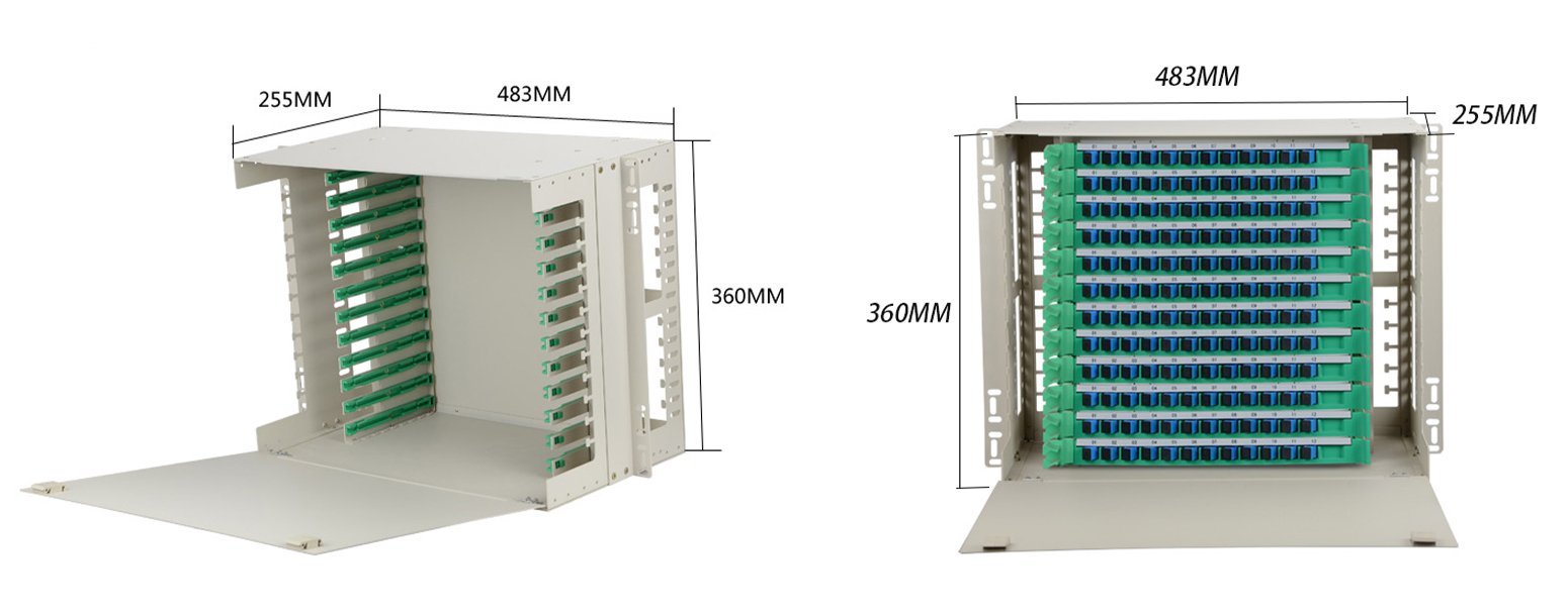 Hot sale 12/24/48/72/96/144 Port ODF SC/FC/LC/ST 19inch rack mount fiber optical distribution frame